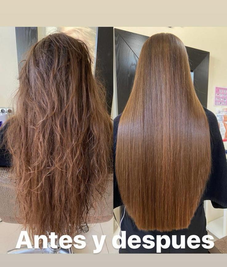 Antes y después de alisado